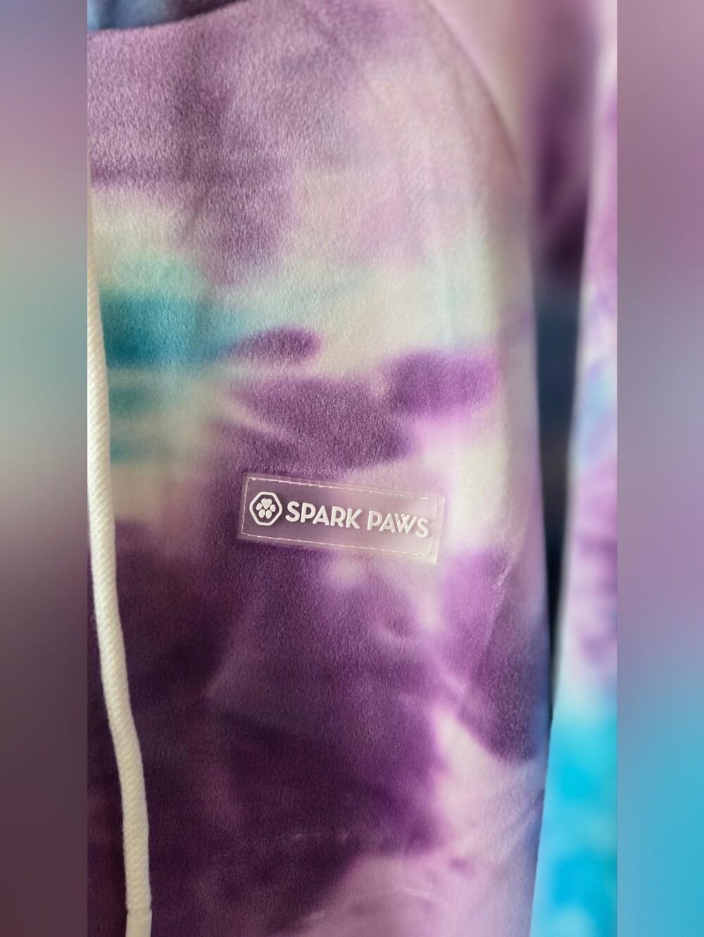 Matching Velet Tie-Dye Purple & Blue Pet Hoodie - Picture 4 of 10